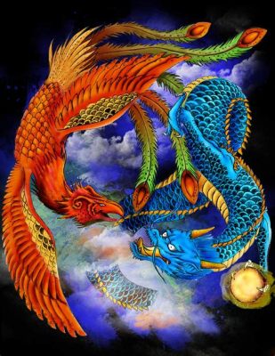  Le Minh Tong Dragon and Phoenix Plate: Serene Elegance Meets Celestial Symbolism!